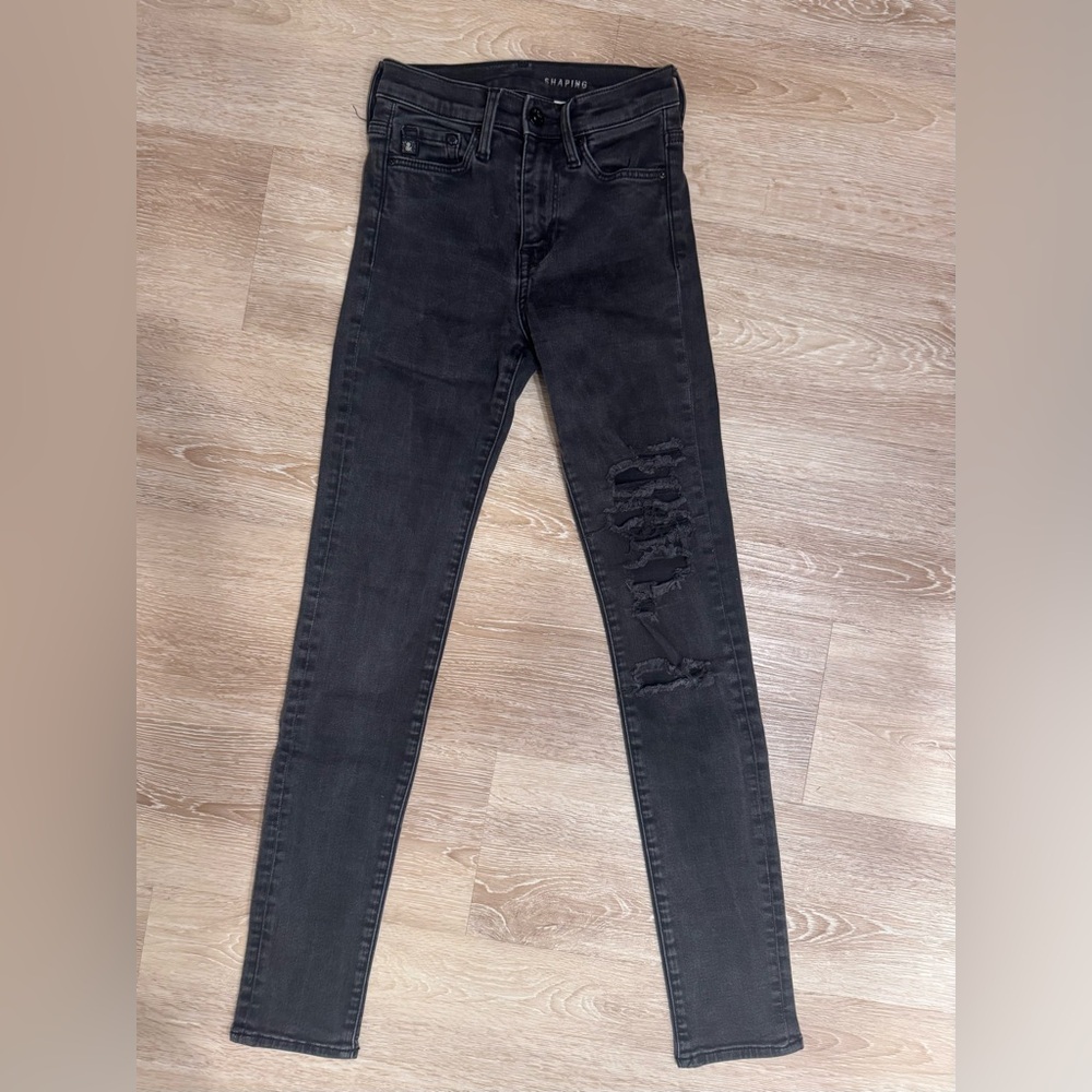 H&M &Denim Black Shaping Skinny Jeans Regular Waist Size 25/32